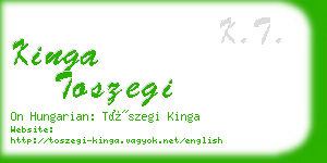 kinga toszegi business card